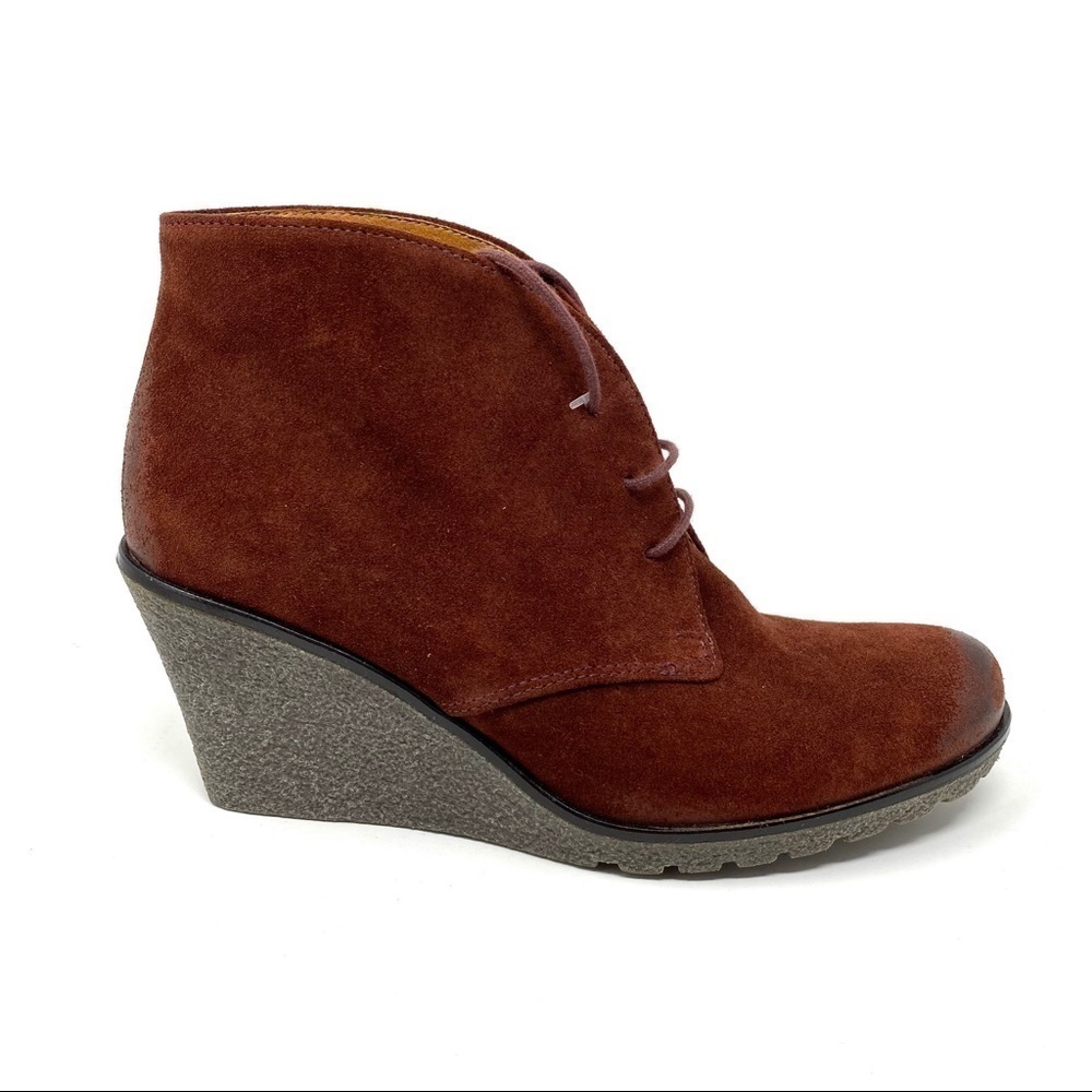 Gabor Barolo 51.680.10 lace up wedge ankle bootie burgundy suede